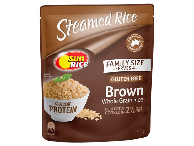 SunRice Microwave Fragrant Brown Rice Family Pack 450g