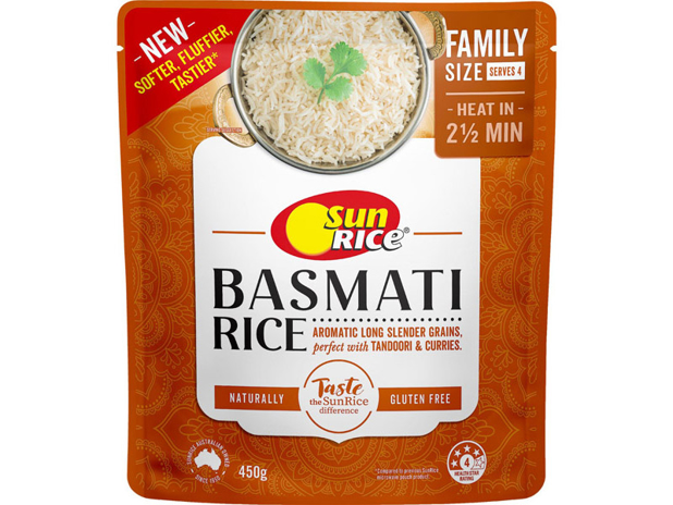 SunRice Microwave Indian Aromatic Basmati Rice 450g