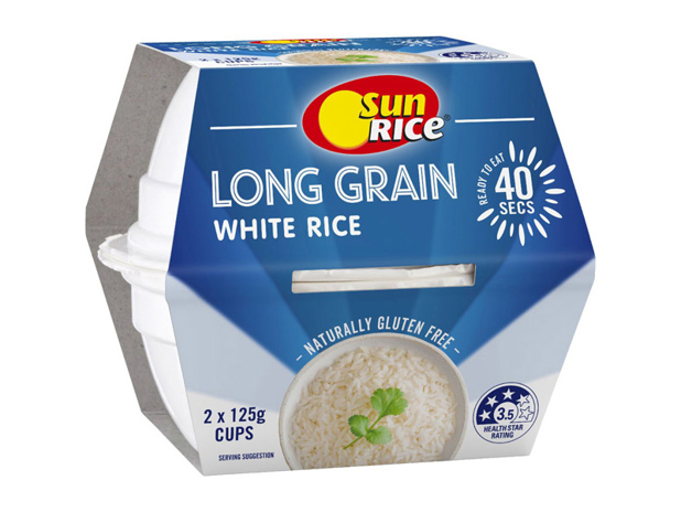 SunRice Quick Cups Microwave Long Grain White Rice 250g