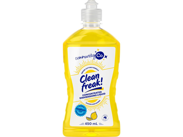 Community Co Clean Freak Dishwashing Liquid Lemon 450 Millilitre