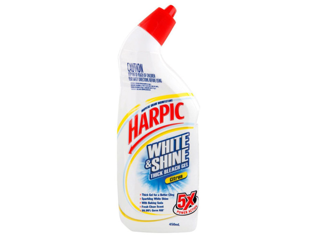 Harpic White & Shine Toilet Cleaner Bleach Gel Citrus 450 Millilitre