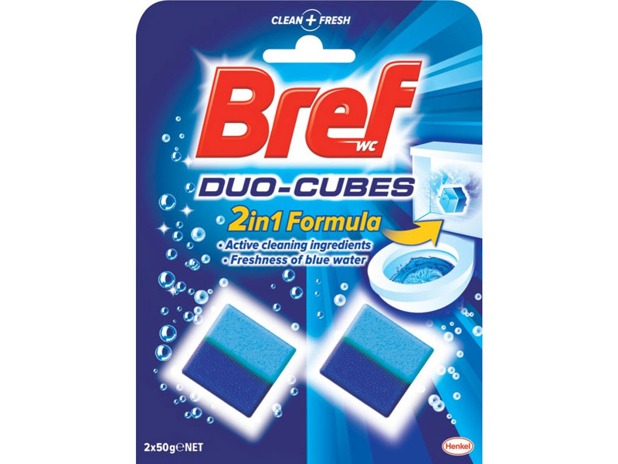 Bref Duo Cubes Blue Action Toilet Cleaner Block In Cistern 2 Pack