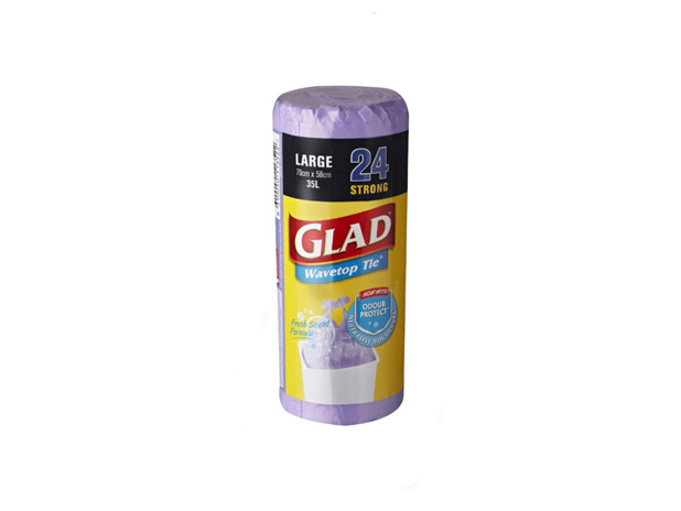 Glad Bag Wavetop Colour Large 24 Pack