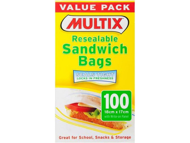 Multix Sandwich Bag Quick Zip 100 Pack