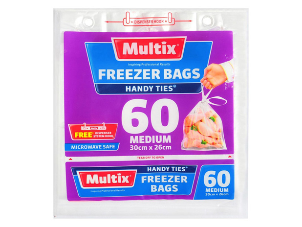 Multix Freezer Bag Handy Ties Medium 60 Pack