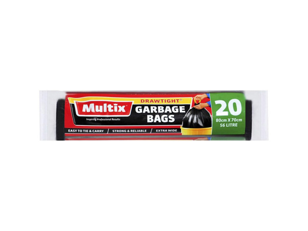 Multix Drawtight Roll Garbage Bags 20 Pack