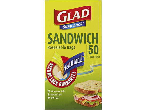 Glad Sandwich Bag Ziplock 50 Pack