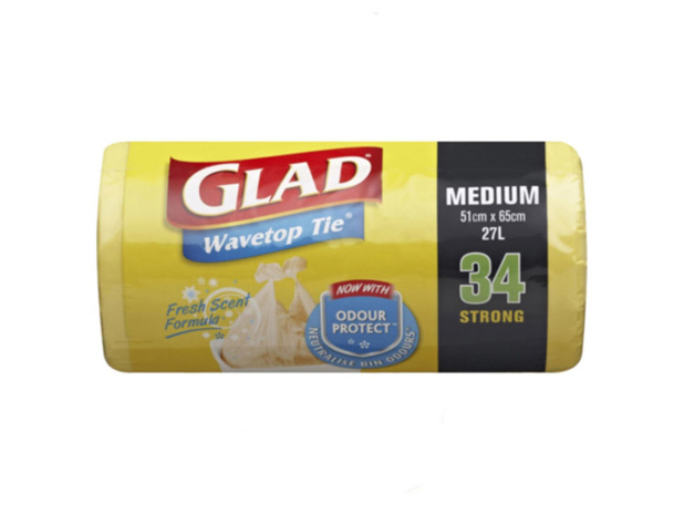 Glad Kitchen Tidy Wavetop Medium 34 Pack