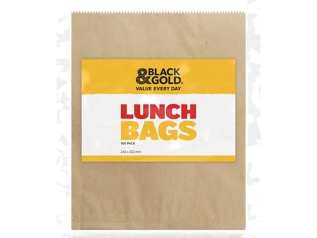 Black & Gold Lunch Bags 100 Pack