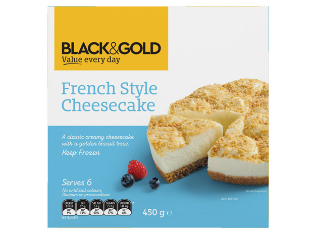 Black & Gold French Style Cheesecake 450g