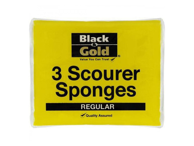 Black & Gold Sponge Scourers 3 Pack