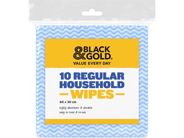 Black & Gold Regular Household Wipes 10 Pack