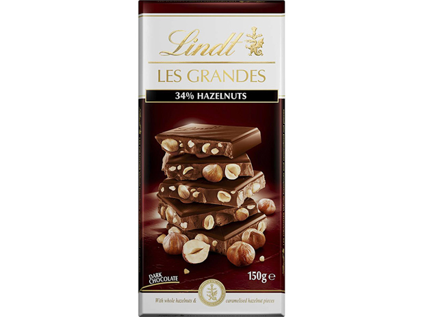 Lindt Les Grandes Dark Chocolate & Hazelnut Block 150g