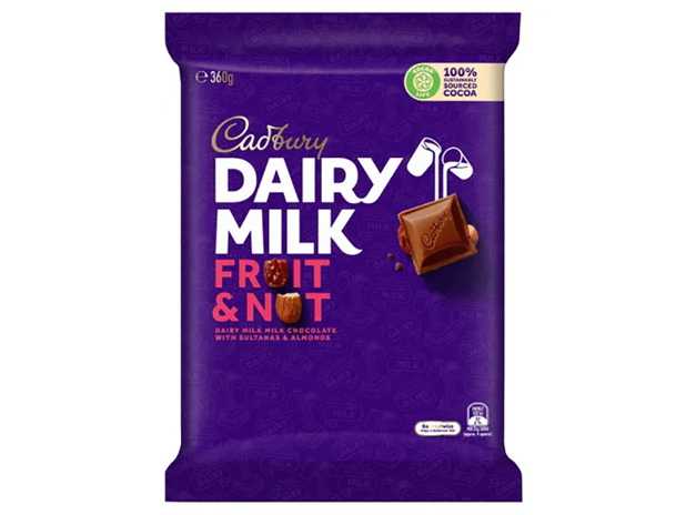 Cadbury Dairy Milk Fruit & Nut Large Chocolate Block 360g