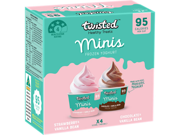 Twisted Frozen Yoghurt Mini Sticks Strawberry and Chocolate 4-pack