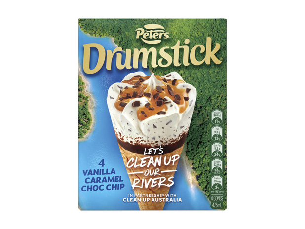 Peters Drumstick Vanilla Caramel Ice Cream 4-pack