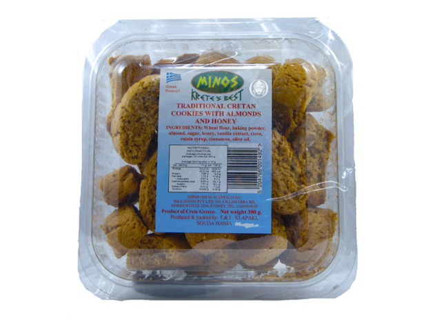 Minos Traditional Cretan Cookies with Almonds & Honey 300g