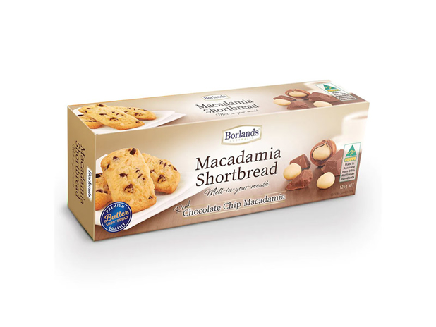 Borlands Choc Chip Macadamia Shortbread 125g