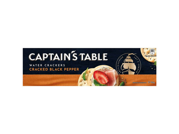 Captain's Table Cracker Cracked Pepper 125g