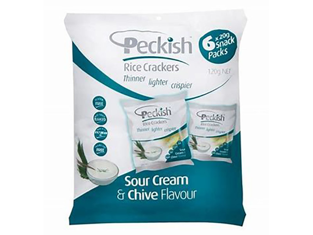 Peckish Rice Crackers Sour Cream & Chives 6pk