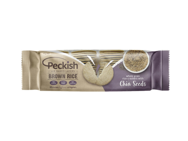 Peckish Brown Rice Crackers Chia Seeds 100g