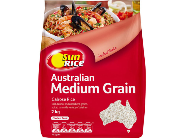 SunRice Australian Medium Grain Calrose Rice 2 Kilogram