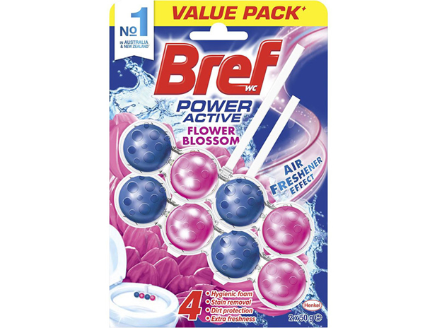 Bref Power Active Toilet Cleaner Block Flower 2 Pack