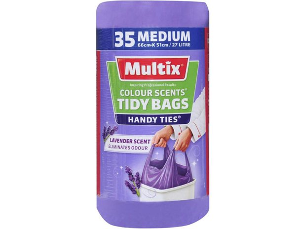 Multix Colour Scents Handy Ties Tidy Bags Medium Lavender Scent 35 Pack