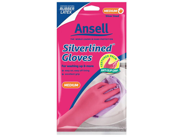 Ansell Siverlined Pink Gloves Medium