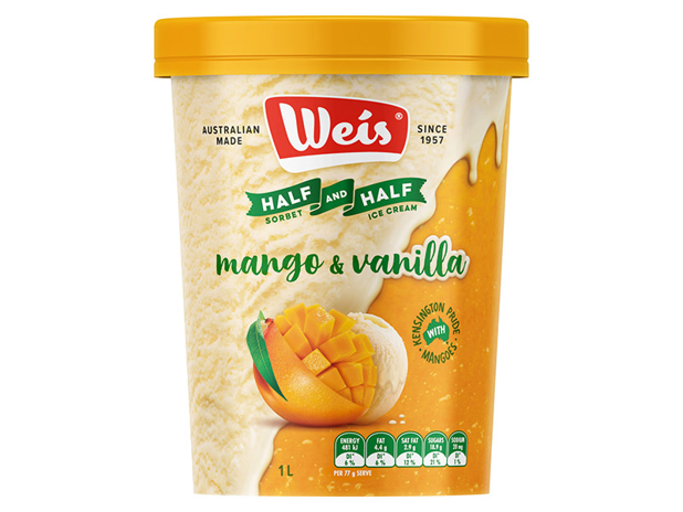 Weis Half & Half Ice Cream Mango & Vanilla 1L