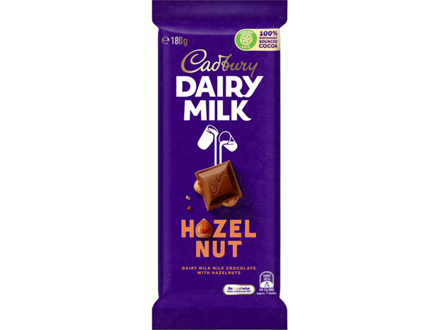 Cadbury Dairy Milk Hazelnut Milk Chocolate Block 180g