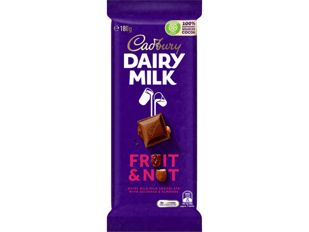 Cadbury Dairy Milk Fruit & Nut Milk Chocolate Block 180g