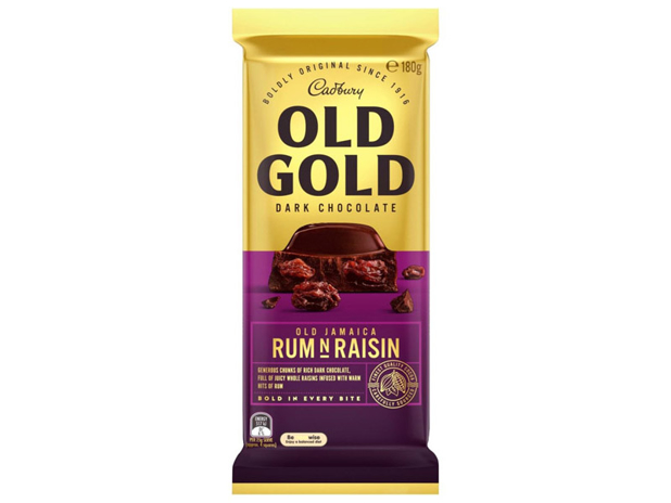 Cadbury Old Gold Dark Chocolate Old Jamaica Rum N Raisin 180g