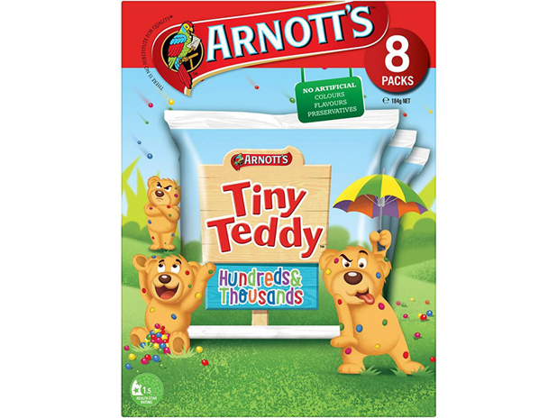 Arnott's Tiny Teddy Hundreds & Thousands 8 Pack