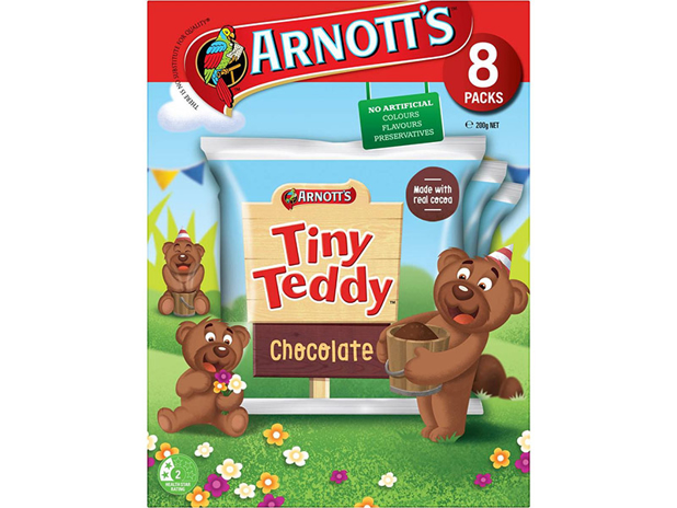 Arnott's Tiny Teddy Biscuits Chocolate 8 Pack