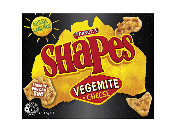 Arnott's Shapes Cracker Biscuits Vegemite & Cheese 165g