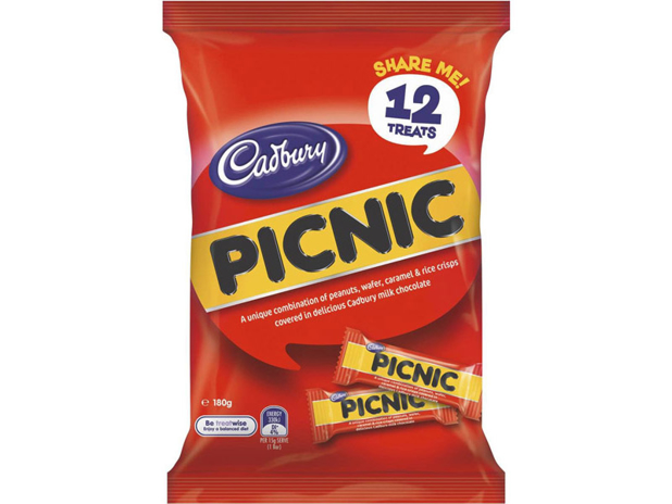 Cadbury Picnic Chocolate Sharepack 180g 12 Pack