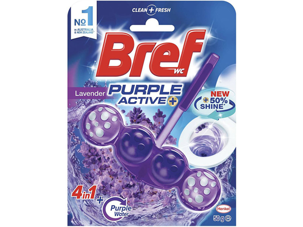 Bref Purple Active Toilet Cleaner Block Lavender 50g