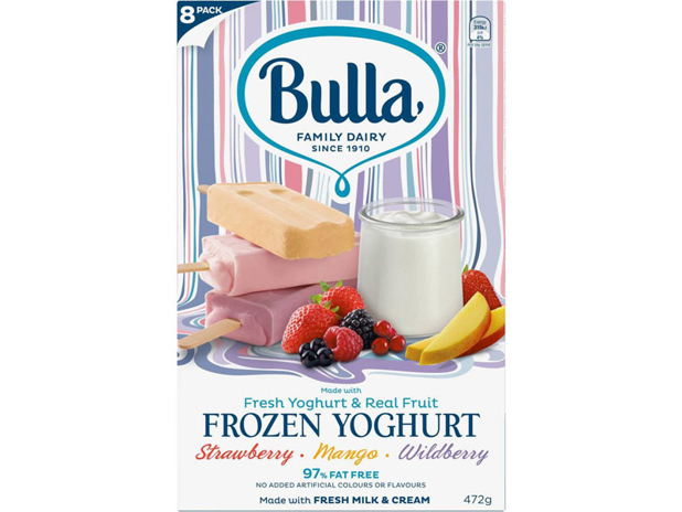 Bulla Frozen Yoghurt Strawberry, Mango & Wildberry 8 Pack