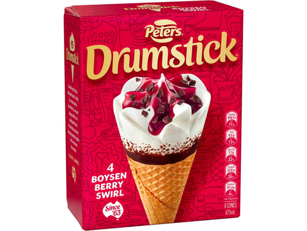 Peters Multipack Drumstick Boysenberry 4 Pack