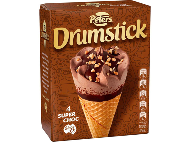 Peters Drumstick Super Chocolate 4 Pack