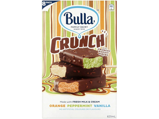 Bulla Crunch Ice Cream Orange Mint Vanilla 8 Pack