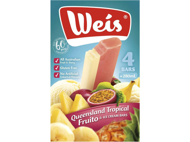 Weis Ice Cream Passionfruit Banana Pineapple 4 Pack