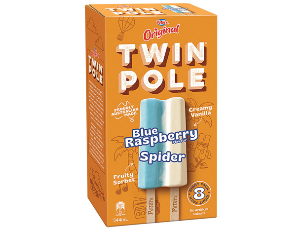 Peters Twin Poles Blue Raspberry Ice Cream 8-pack